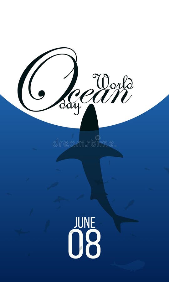 World oceans day. Sea animals. Poster. Vector illustration. - Vector