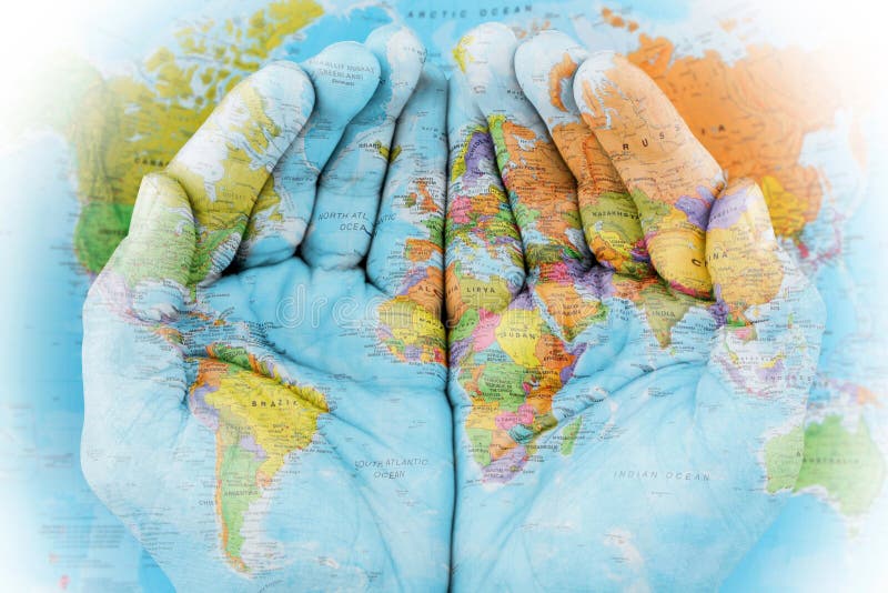 Mapa světa malované na ruce.