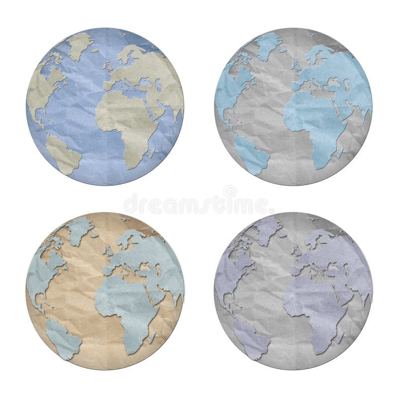 World map on old paper stock vector. Illustration of paper - 5321018