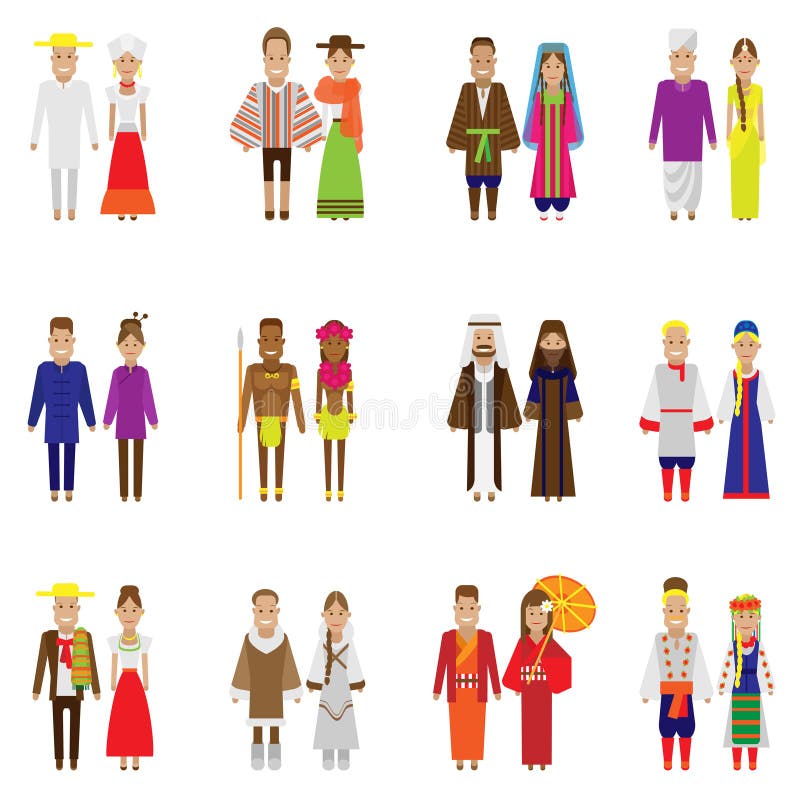 World people icon set vector illustration World people icon set vector illustration