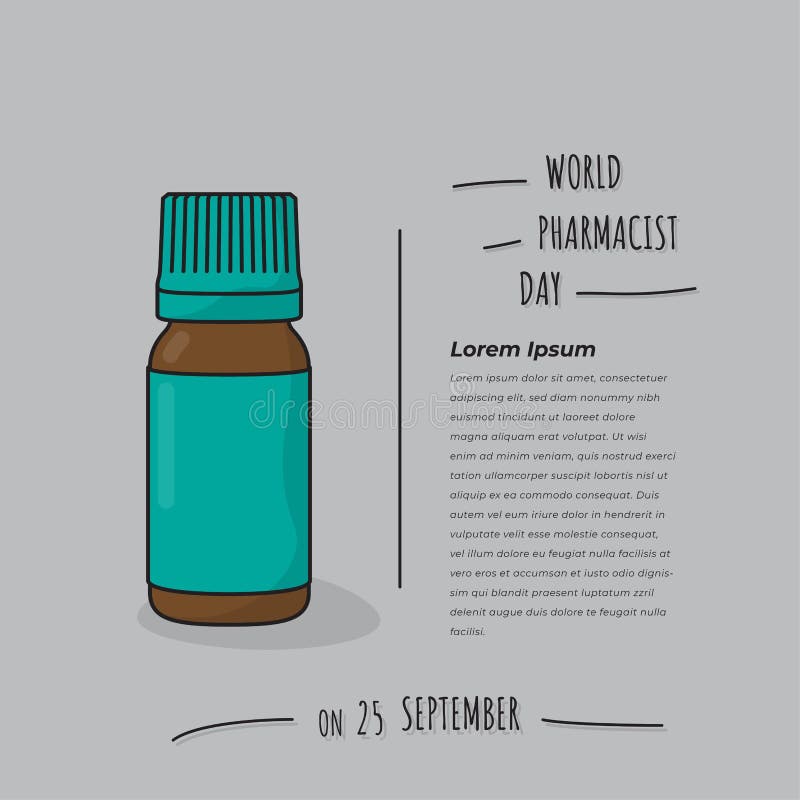 World Pharmacist Day Design with Liquid Medicine Bottle in Green