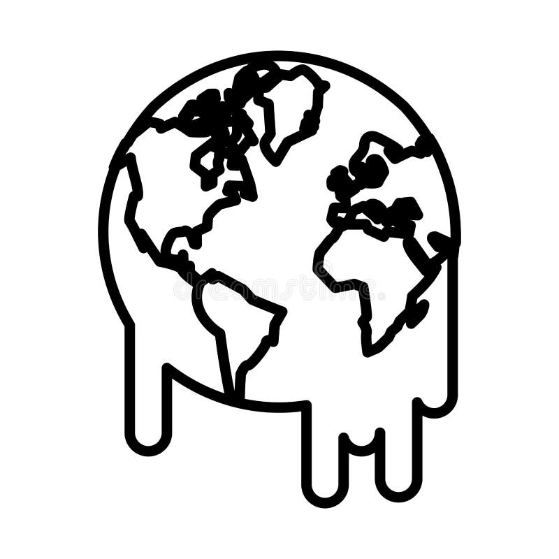 World planet earth melting icon royalty free illustration