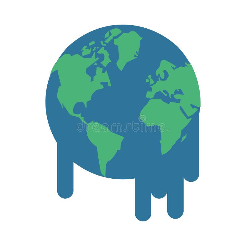 World planet earth melting icon royalty free illustration