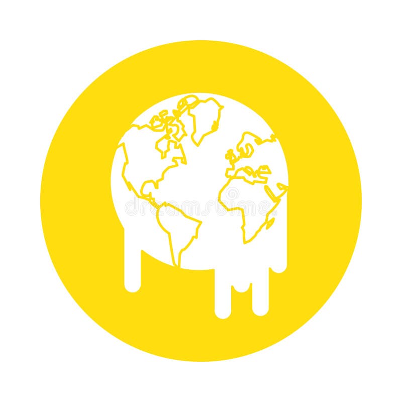 World planet earth melting icon royalty free illustration