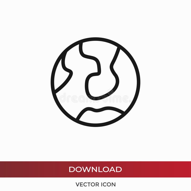 World planet vector icon in modern design style for web site and mobile app stock illustration