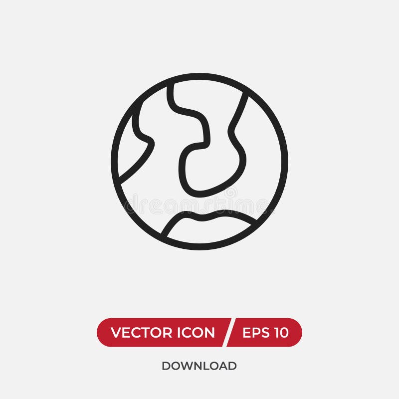 World planet vector icon in modern design style for web site and mobile app stock illustration