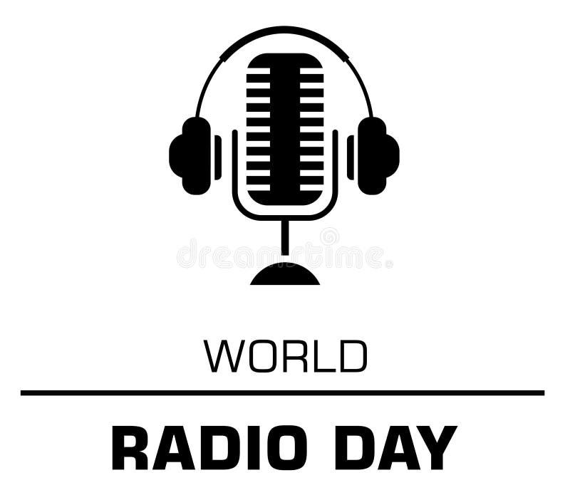 World radio day logo concept on the white background royalty free illustration World radio day logo concept on the white background royalty free illustration