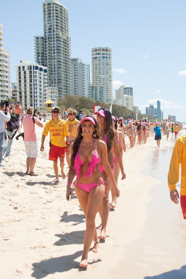 World Record Bikini Parade in Gold Coast Editorial Stock Image Image