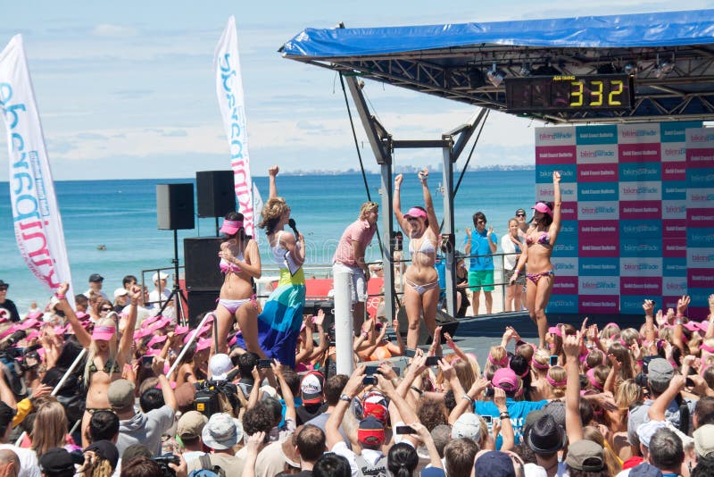 World Record Bikini Parade in Gold Coast Editorial Photography Image