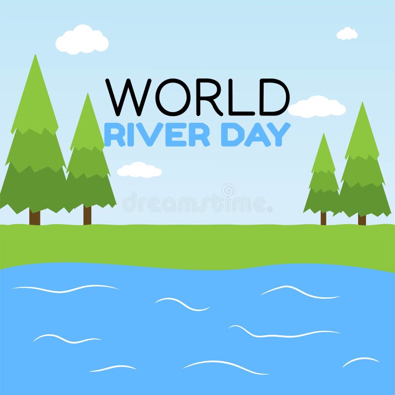 World River Day Vector Illustratio Stock Vector Illustration of clean