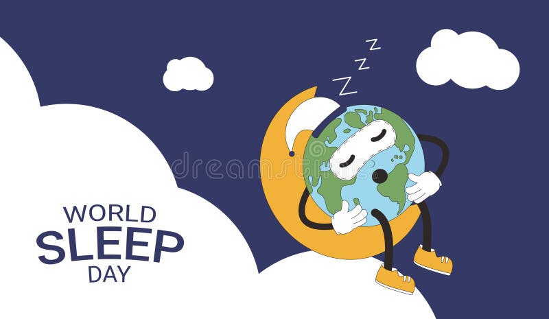 World sleep day greeting card. Vector illustration stock illustration