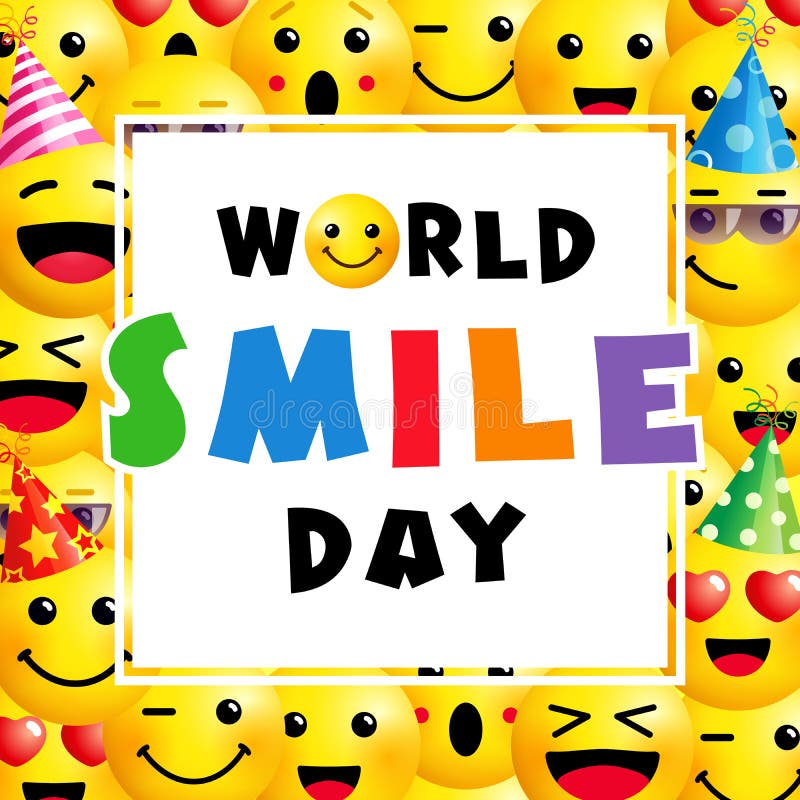 World Smile Day Banner, October 2 Editorial Stock Photo - Illustration