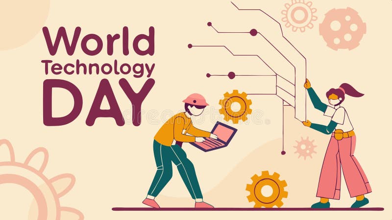 World technology day, global tech vector design Generative AI royalty free illustration