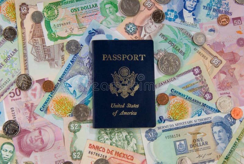 Unido Estados de pasaporte dinero diferente países constituir globalmente  economía viajar.