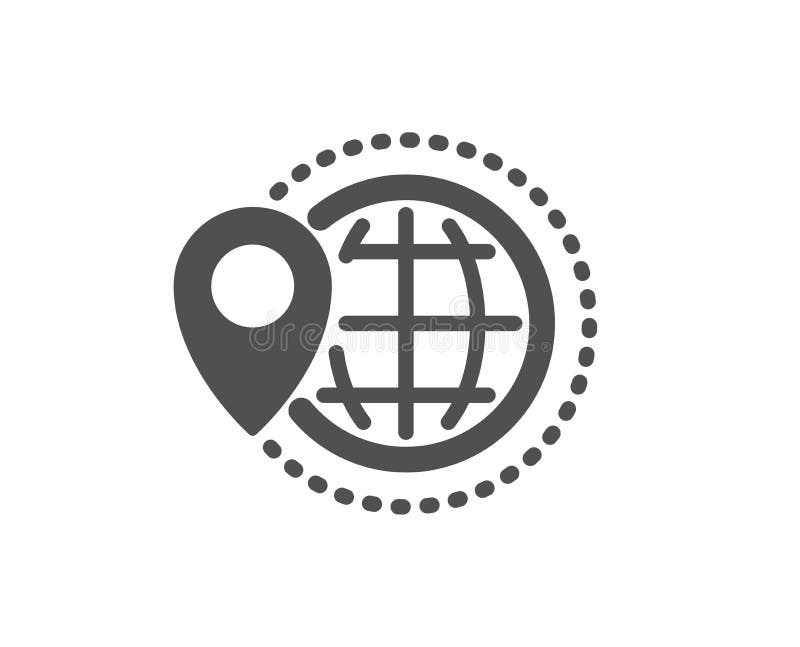 World travel icon. Trip globe sign. Vector stock illustration