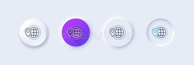 World travel line icon. Trip globe sign. Line icons. Vector royalty free illustration
