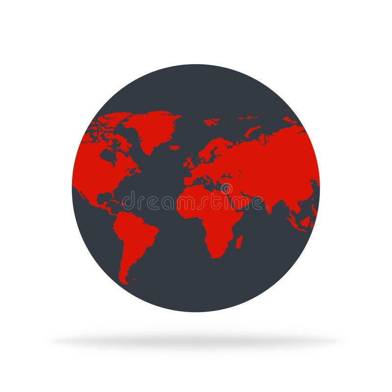 Earth map in virus. Coronavirus world. Danger of epidemic disease. World map with covid-19 pneumonia. Global pandemic risk. Vector stock illustration