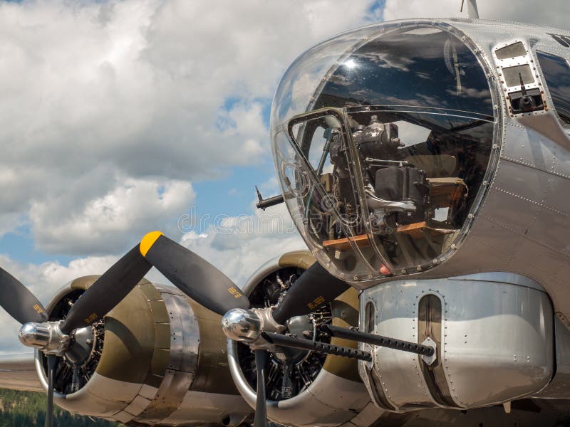 World War II B17 Bomber s Propellers and Guns