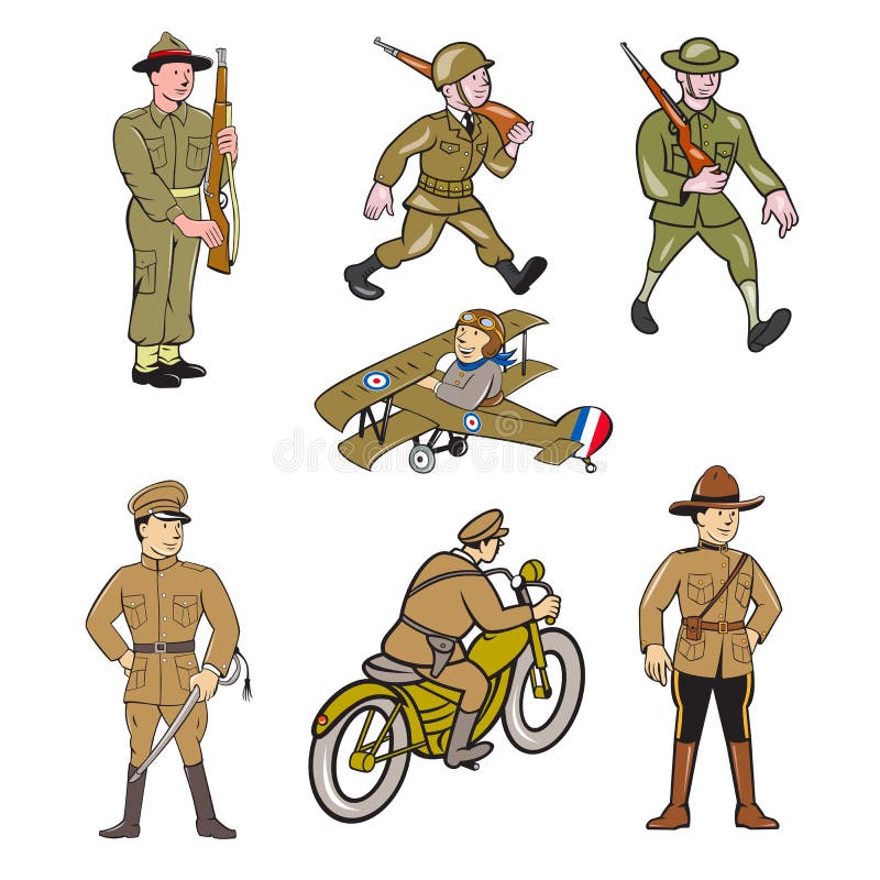 World War One Soldier Cartoon Set