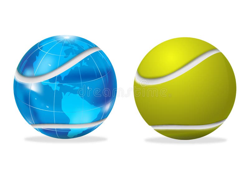 Earth and tennis ball vector illustration Earth and tennis ball vector illustration