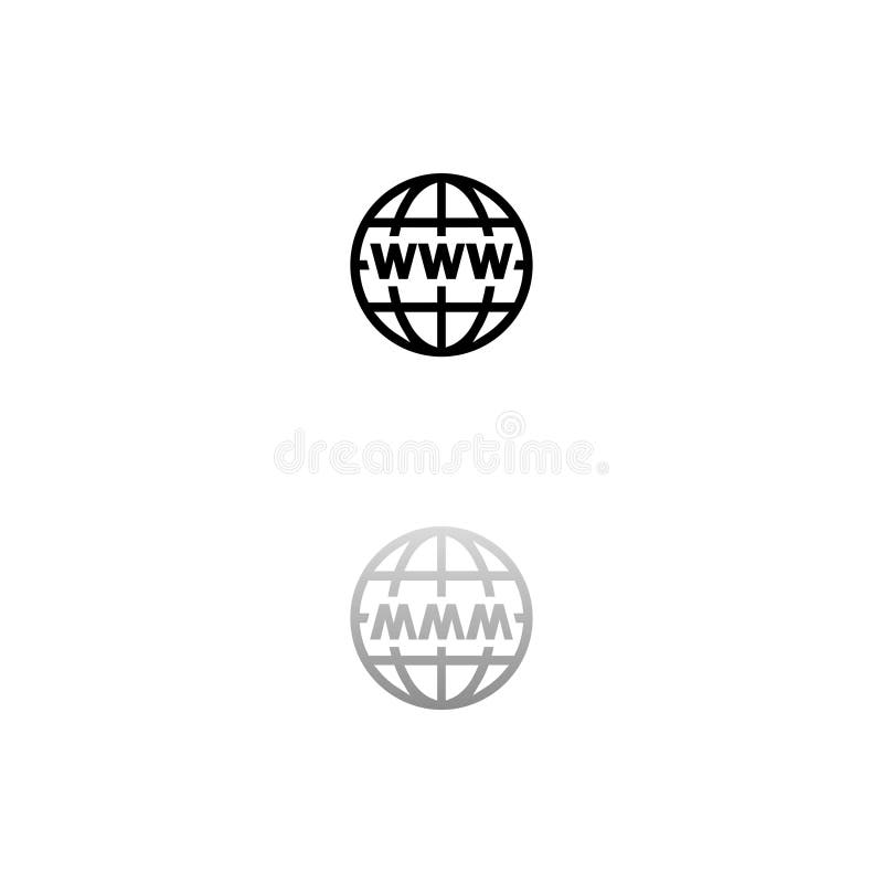 World Wide Web icon flat royalty free illustration World Wide Web icon flat royalty free illustration