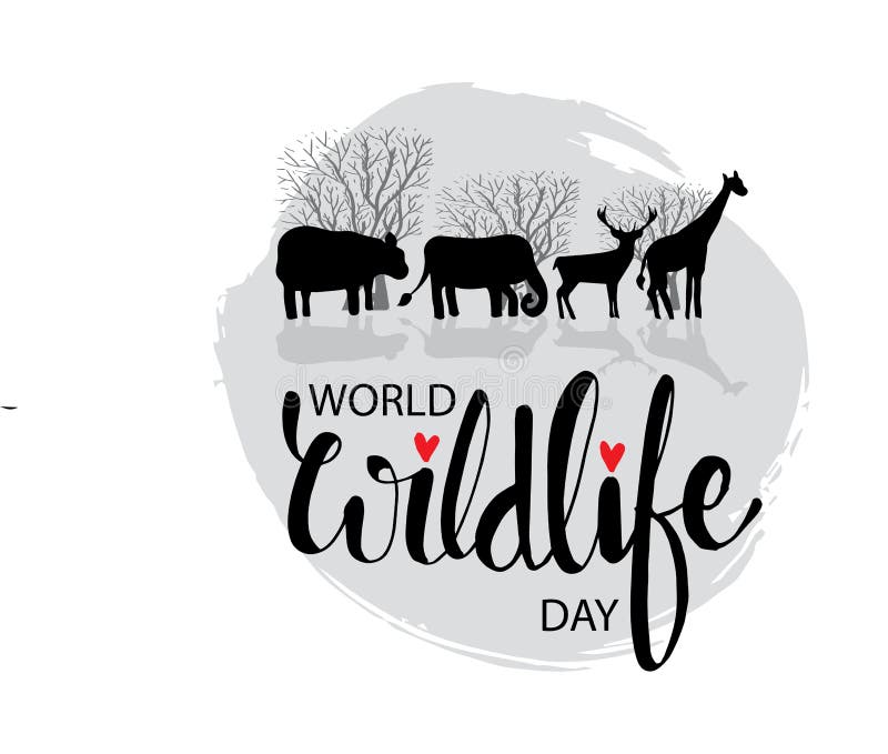 World Wildlife Day Poster Concept. Stock Illustration - Illustration of