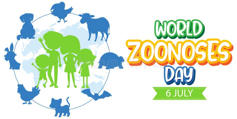 World zoonoses day banner design royalty free illustration