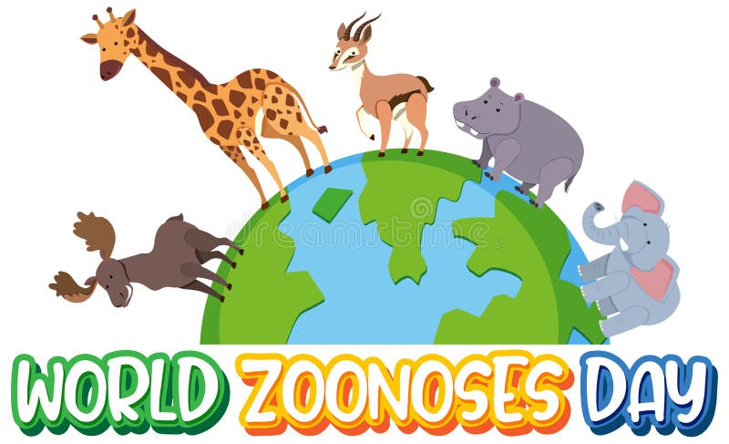 World zoonoses day banner design royalty free illustration