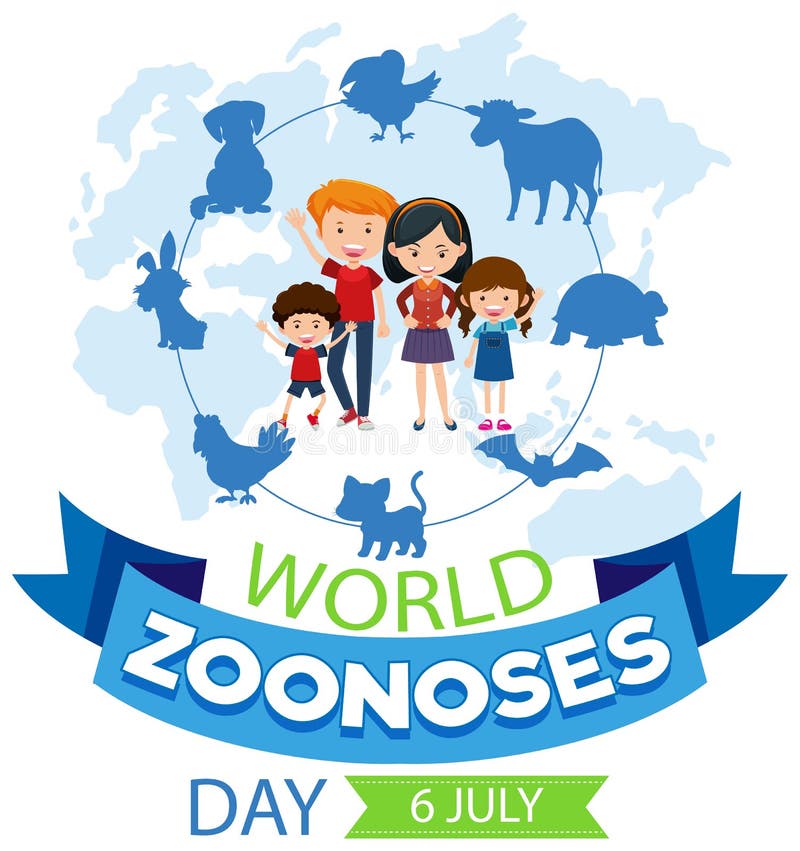 World zoonoses day banner design stock illustration