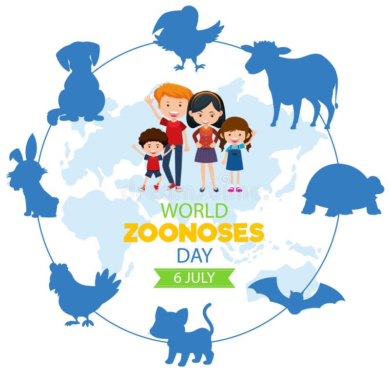 World zoonoses day banner design stock illustration
