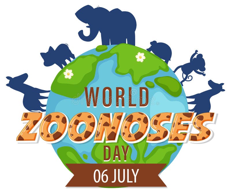 World zoonoses day logo design royalty free illustration