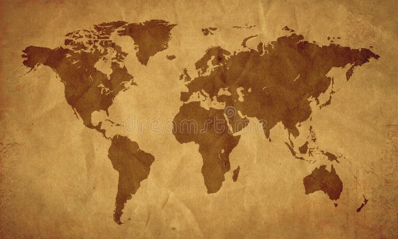 Worldmap with a old paper look. Worldmap with a old paper look