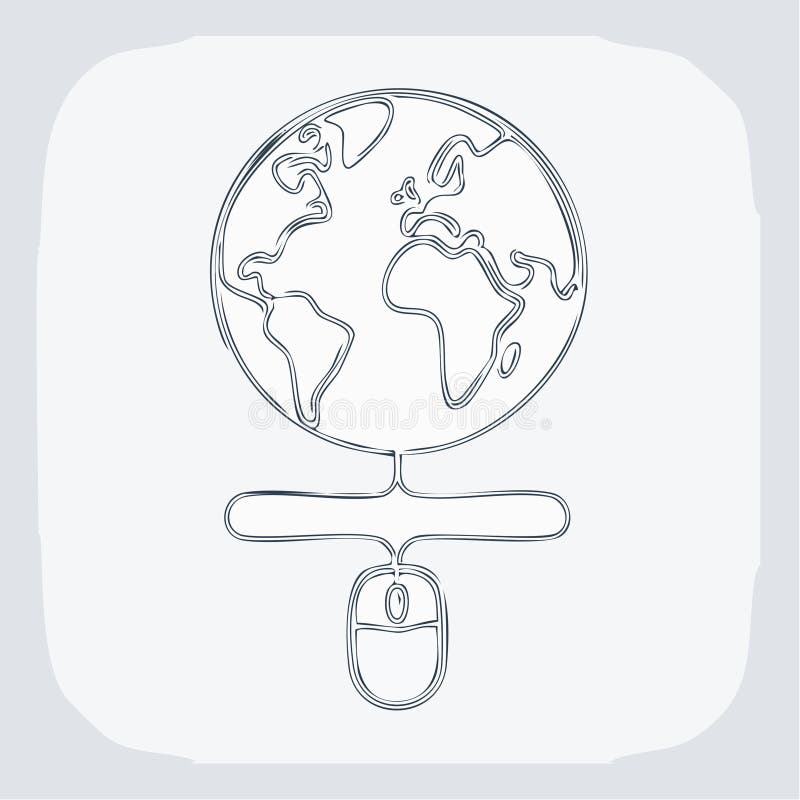 Worldwide Web Connectivity Line Art royalty free illustration