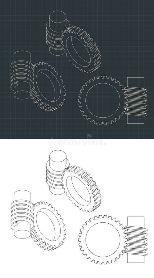 Worm Shaft. Wormgear. 3D Rendering. Stock Illustration Illustration