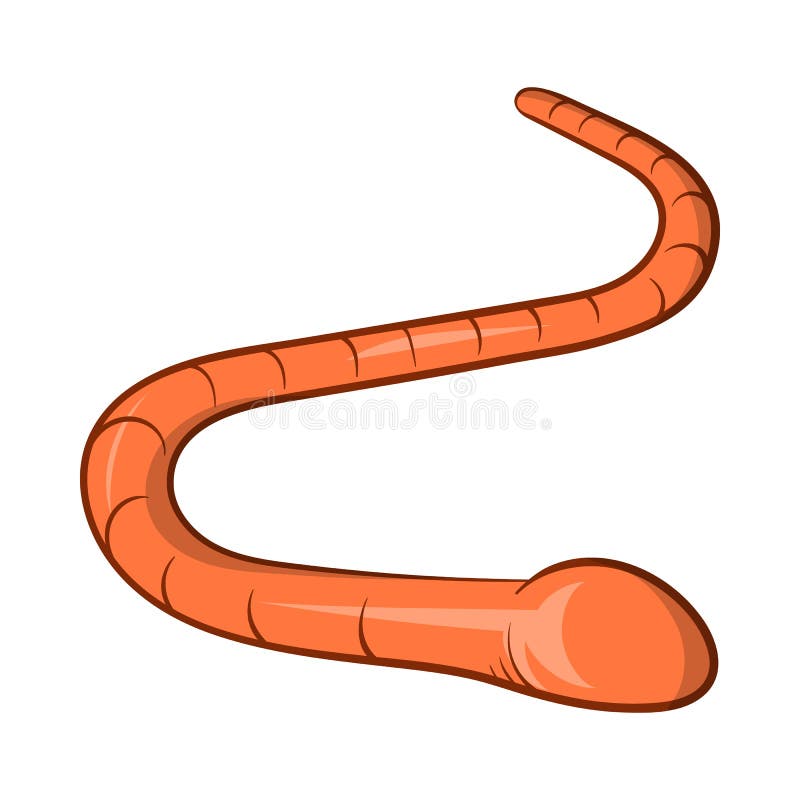 Worm icon, cartoon style stock illustration. Illustration of graphic