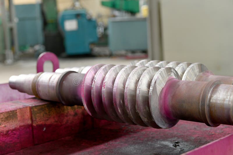 Worm Shaft in Warehouse, Tool Making in Production Stock Image Image