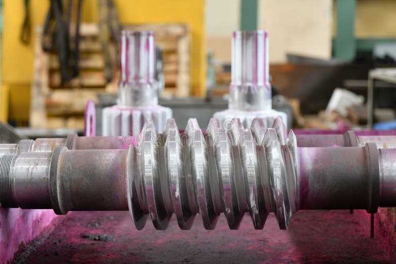 Worm Shaft in Warehouse, Tool Making in Production Stock Photo Image