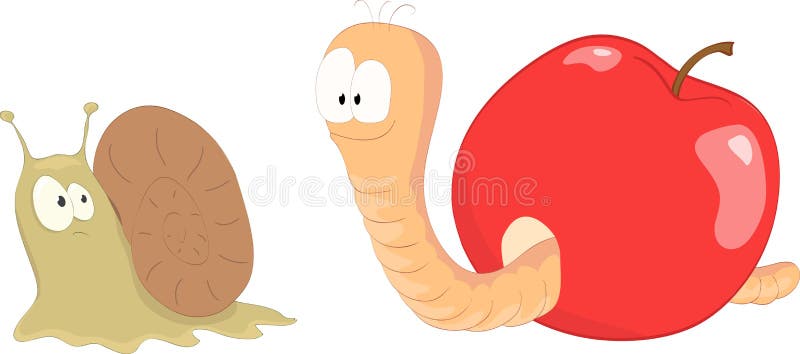 Worm and Snail stock illustration Worm and Snail stock illustration