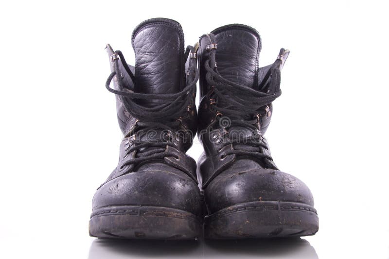 Worn black army boots stock photo. Image of grunge, fight - 16959678
