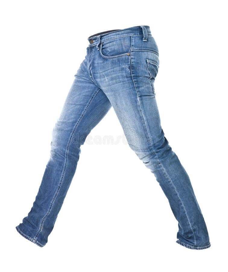 Worn blue jeans isolated