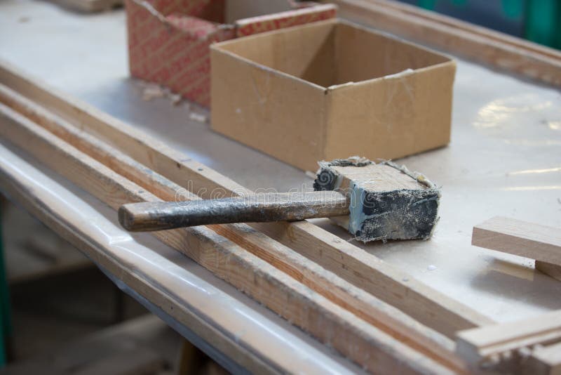 Worn Carpenter's Hammer stockfoto Worn Carpenter's Hammer stockfoto