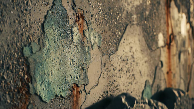 A worn, concrete wall with peeling paint and a vintage fire hydrant serves as a nostalgic backdrop to a collection of weathered rocks and a rusty clock on the wall. The juxtaposition of the. Nostalgic image video