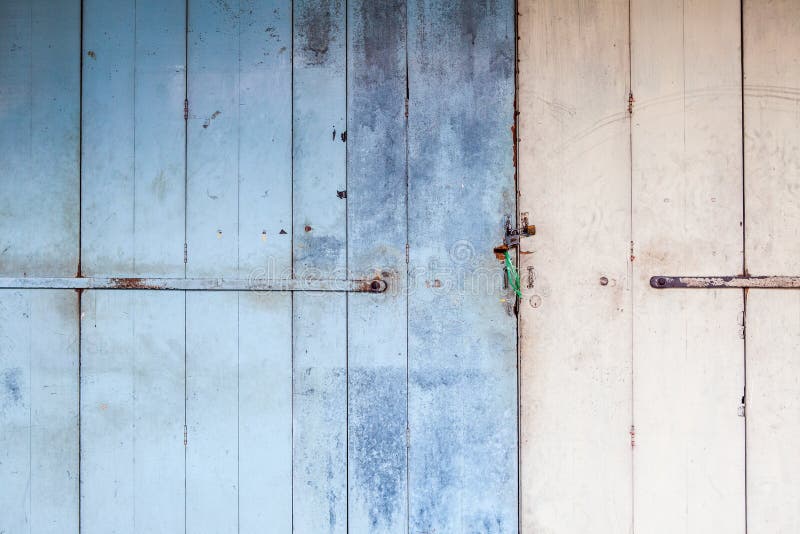 Worn Old Wooden Door Locked Stock Photo Image of grungy, wall 75905140