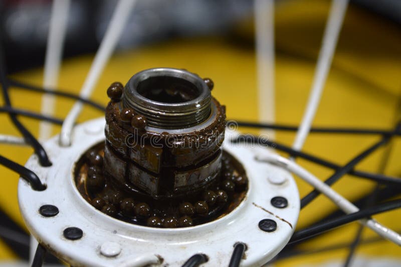 Wornout Bicycle Bushing with Spokes Stock Image Image of spoke, hole
