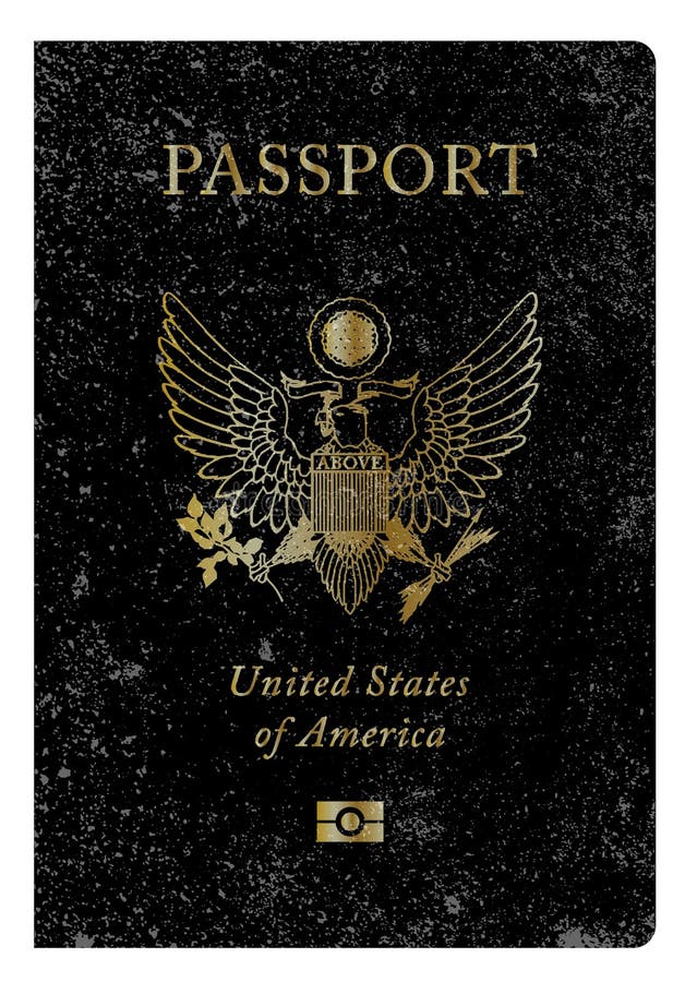 Worn United States of America travel passport over a white background. Worn United States of America travel passport over a white background