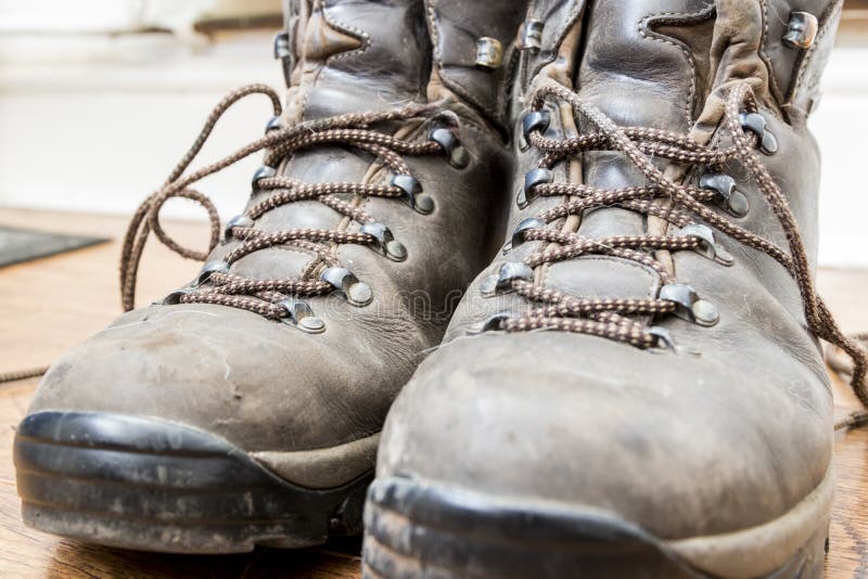 Worn walking boots stock photo. Image of boots, army 113815324