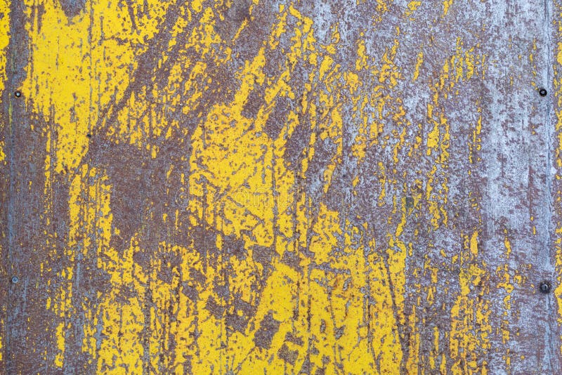 Worn Yellow Paint on Metal Sheet Texture Stock Photo Image of scratched, grunge 125343860