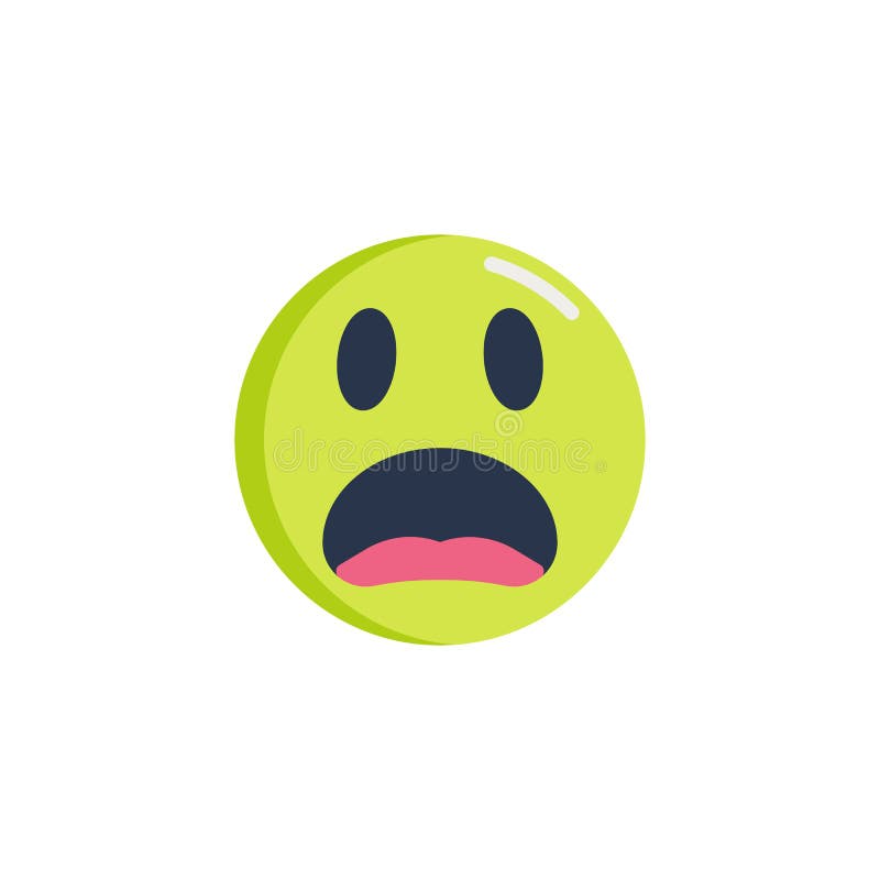 Scared expression face emoji line icon, Stock vector