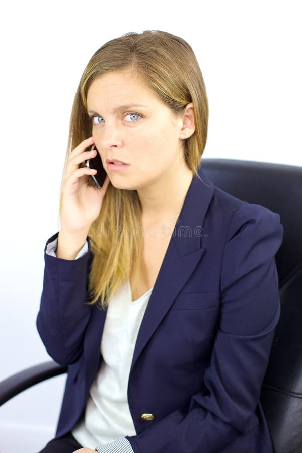Worried woman on the phone royalty free stock images Worried woman on the phone royalty free stock images