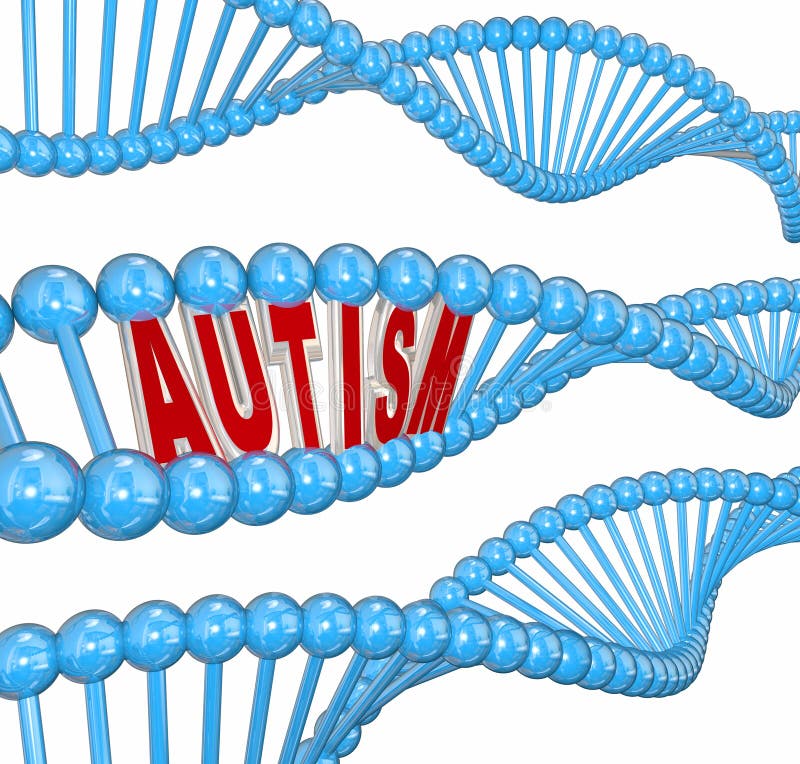 Autism 3d word in dna strand genes for hereditary cause of the learning disorder or brain condition. Autism 3d word in dna strand genes for hereditary cause of the learning disorder or brain condition